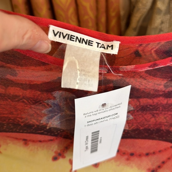 Vivienne Tam long mesh 90’s Y2K Buddha Kiss Dress - Picture 7 of 12